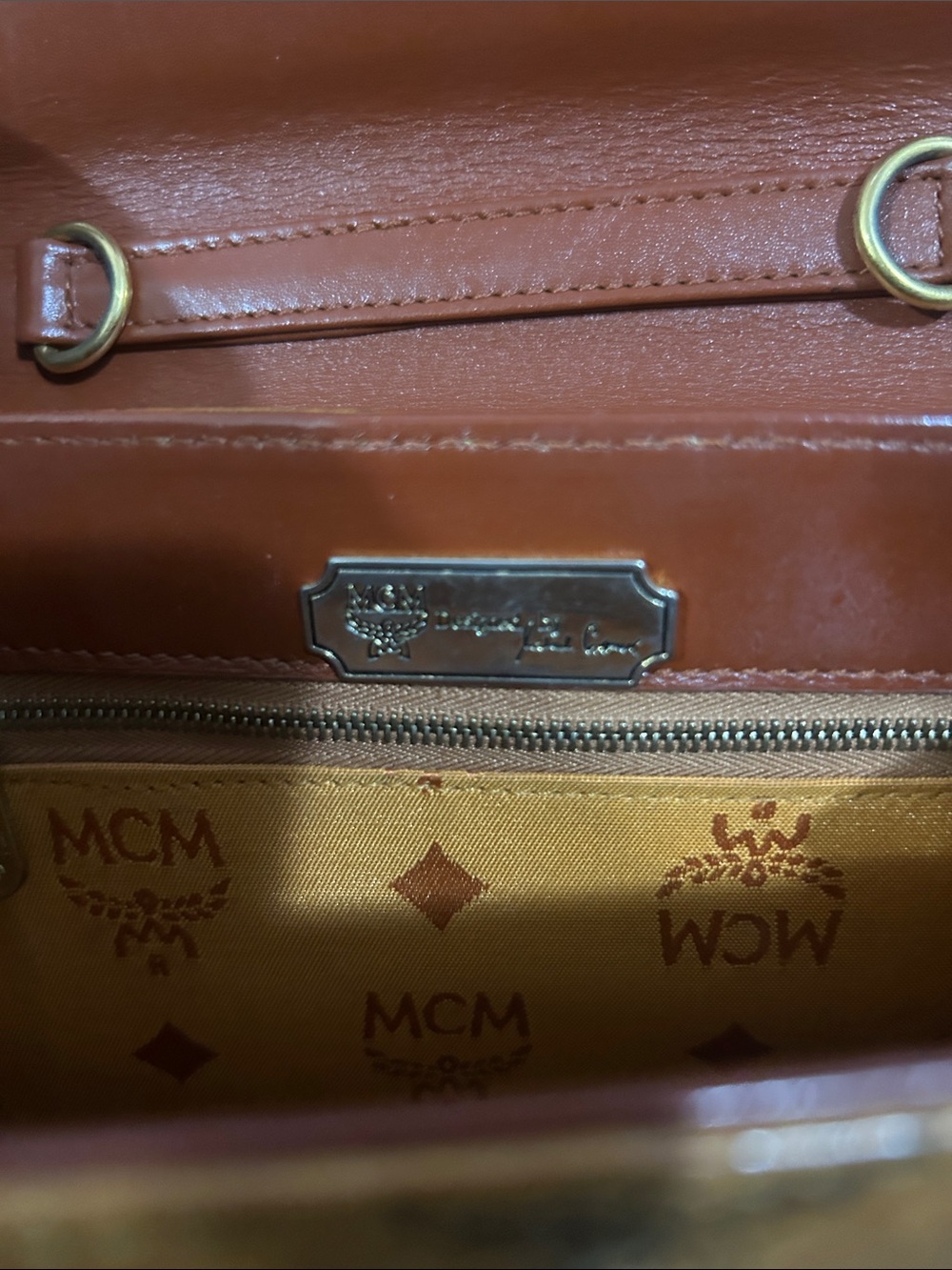 MCM vintage 70s Cognac Visetos Monogram Top Handle Satchel - Picture 5 of 11